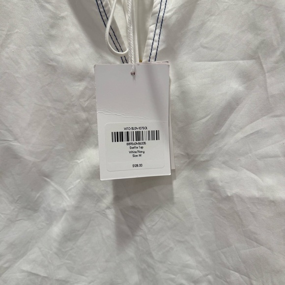 ROLLER RABBIT STEFFIE TOP WHITE/NAVY MED RT NWT - Picture 8 of 8